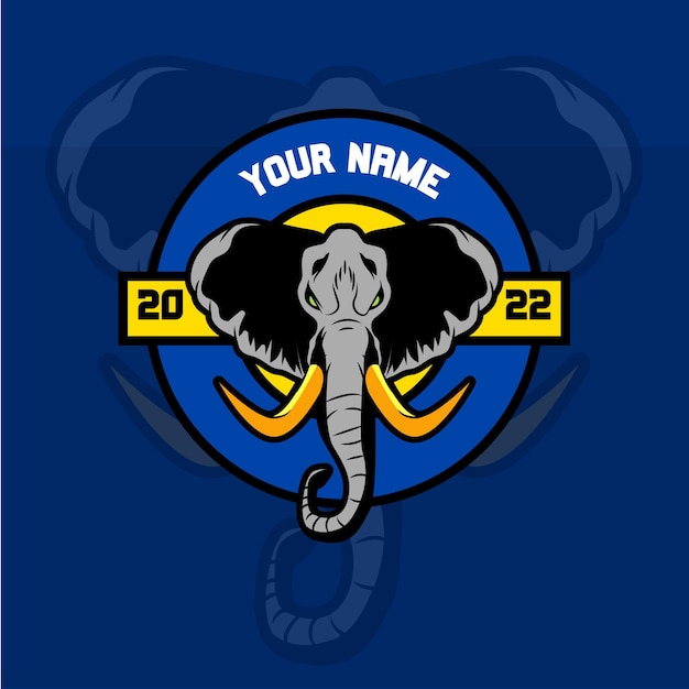 Vetor logo elephant esport gaming ilustrado