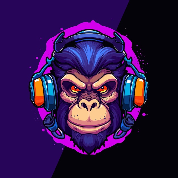 Logo esport roxo ape space