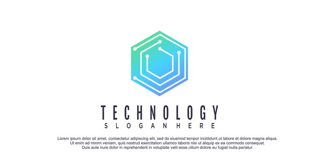 Logo hexágono com conceito de design de tecnologia