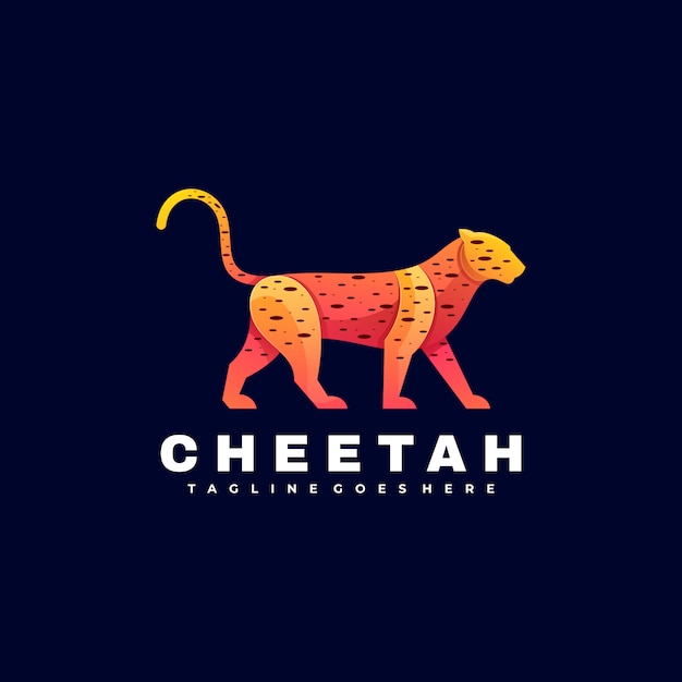 Logo illustration cheetah gradient colorful style.