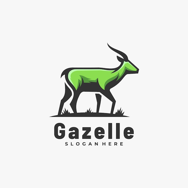 Logo illustration gazelle estilo simples da mascote.