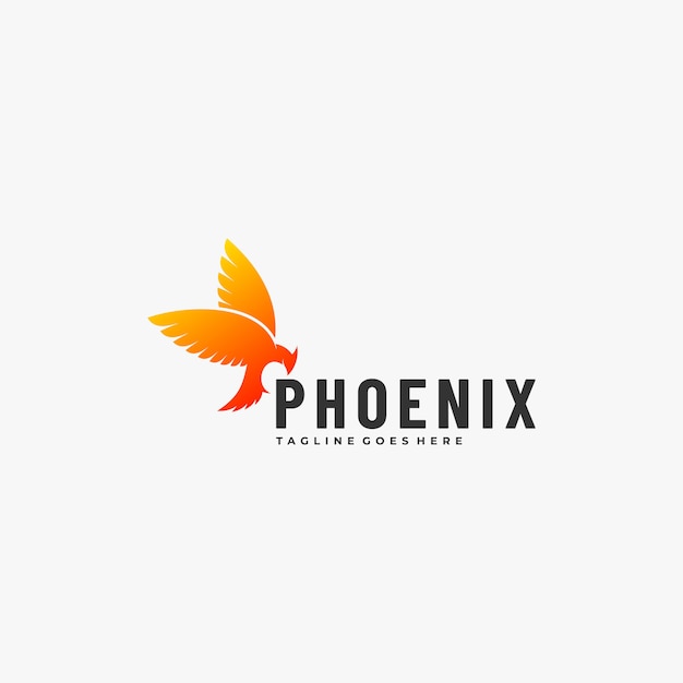 Logo illustration phoenix gradient colorful style.