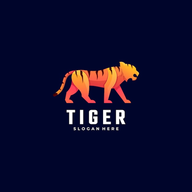 Vetor logo illustration tiger gradient colorful style.