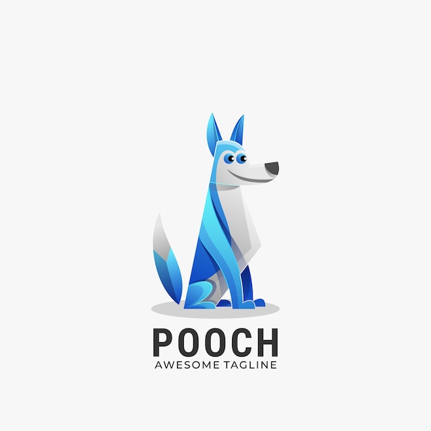 Logo ilustração pooch gradient colorful style.