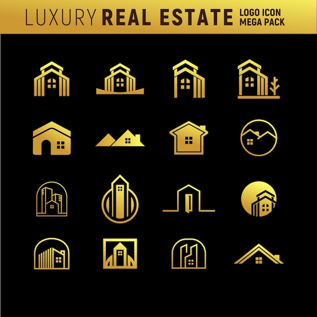 Logo imobiliário de luxo mega pack