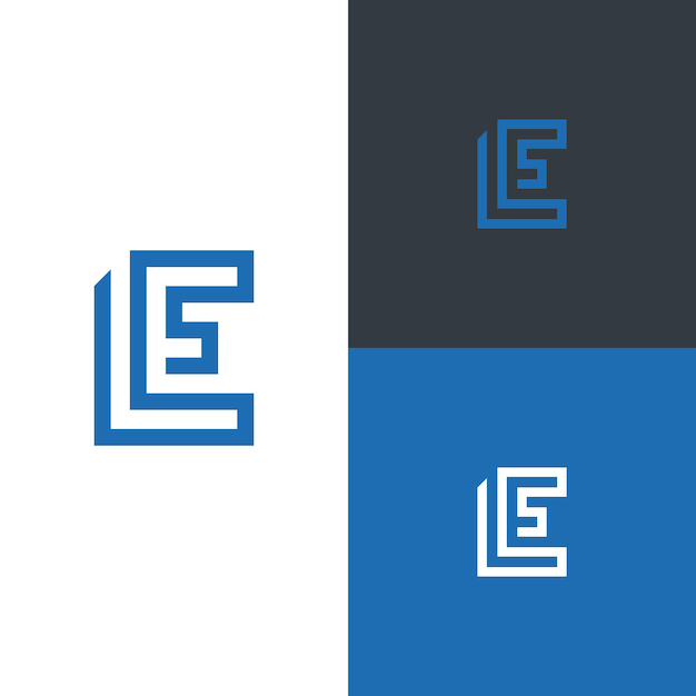 Logo iniciais letra LE logotipo monograma moderno e limpo