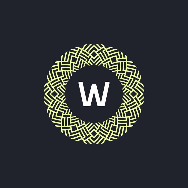 Vetor logo inicial letra w logo símbolo círculo elegante e orgânico.