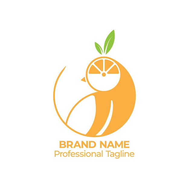 Logo laranja com um pássaro