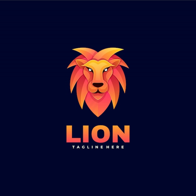 Logo lion gradient colorful style.