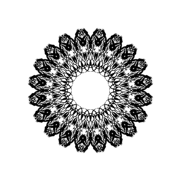 Logo mandala indiana ornamento circular ilustração vetorial