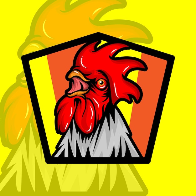 Vetor logo mascote frango