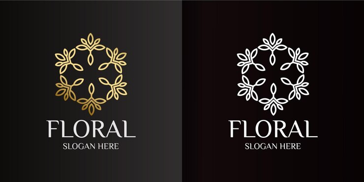 Logo minimalista para flores decorativas