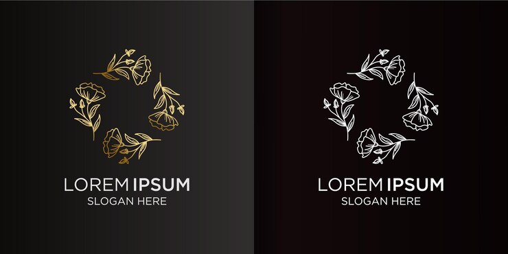 Logo minimalista para flores decorativas