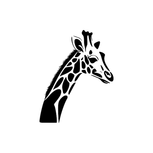 Logo moderno preto e branco com a imagem de uma girafa