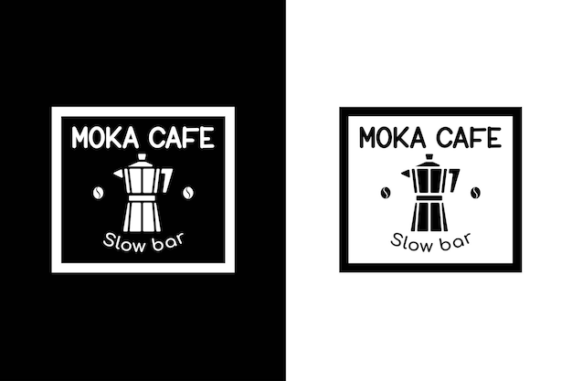 Logo moka cafeteira cafeteria custom drink store slowbar