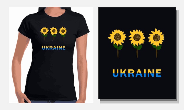 Vetor logo para design de roupasflor ucraniana impressão de girassol para uma camiseta apoio à ucrânia