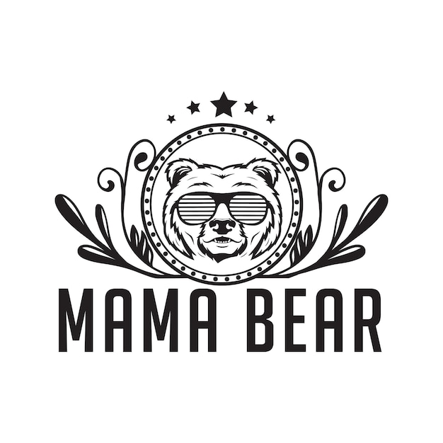 Vetor logo para uma marca de ursinhos chamada mama bear