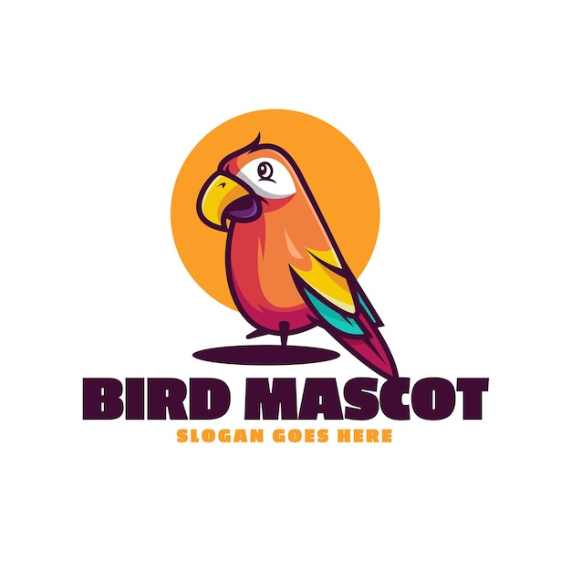 Logo pássaro bonito mascote