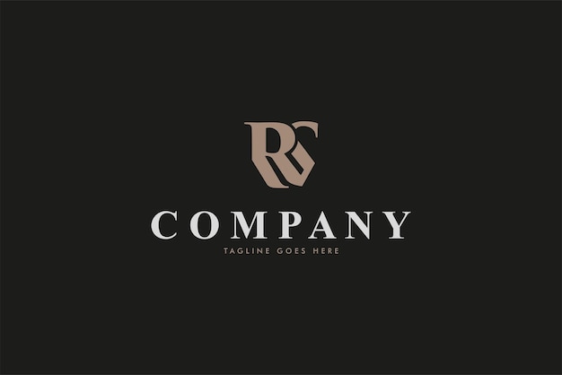 Logo rs inicial com tema clássico de luxo