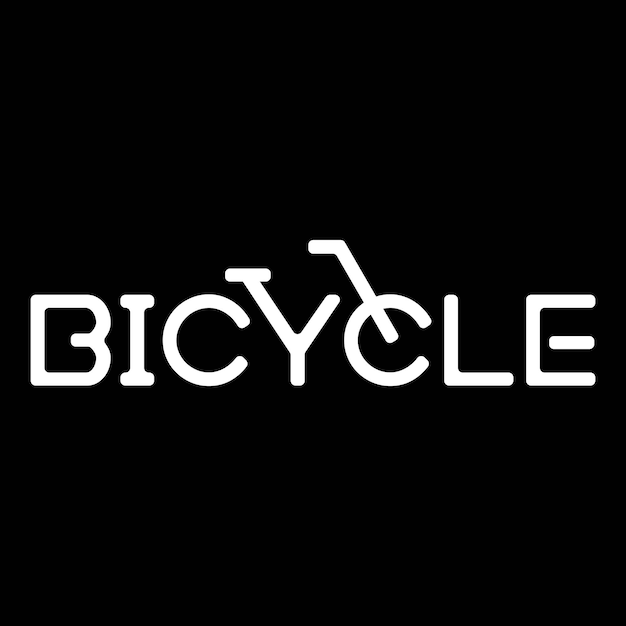 Logo tipográfico da bicicleta. ilustração em vetor. ilustração estoque.