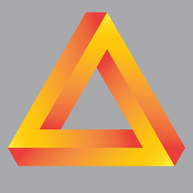 Logo Triângulo Impossível Vetor de Forma 3D