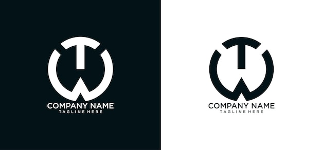 Logo tw circle design inicial