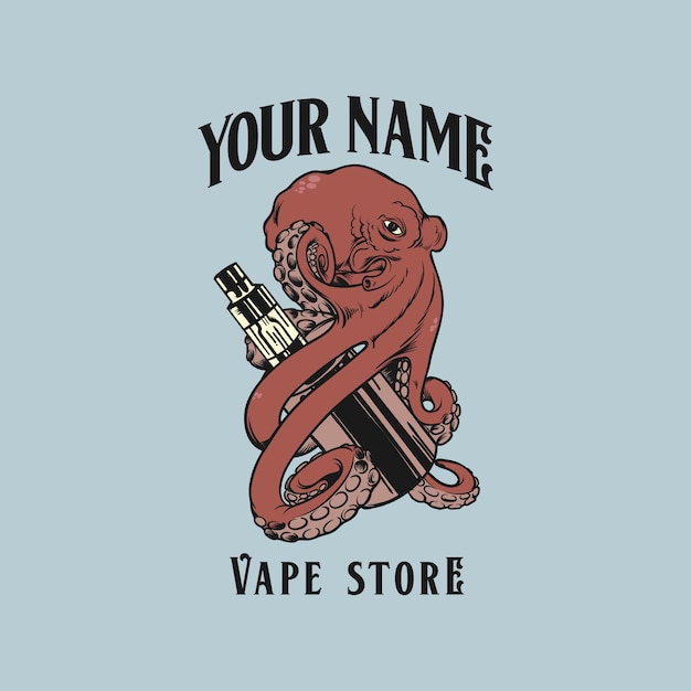 Logo vape octopus abraço mod vape logo