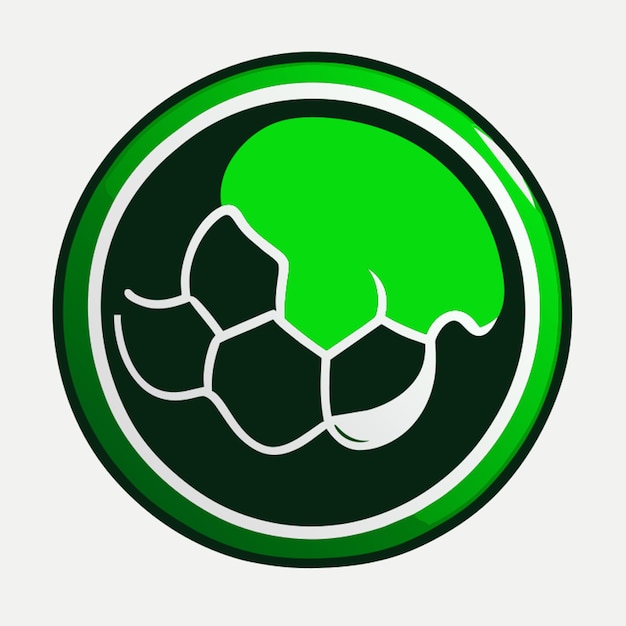 Vetor logo verde e preto feliz bola de futebol vetor ilustração desenho animado