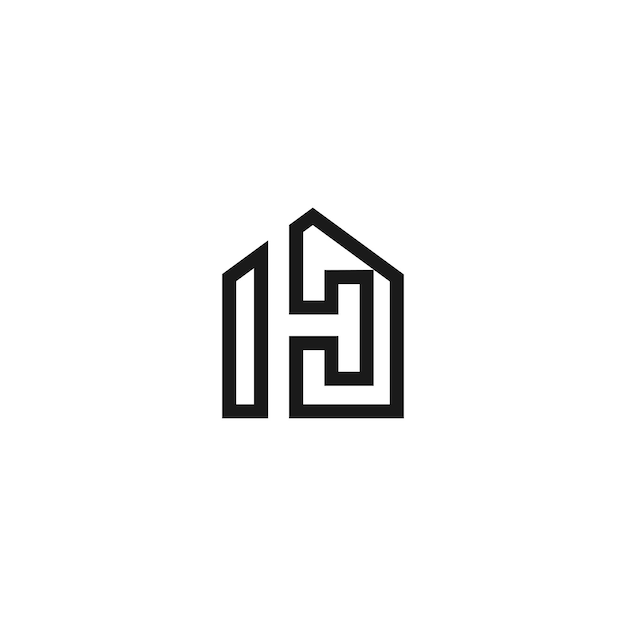 Logo vetorial com letras e formas de construção modernas