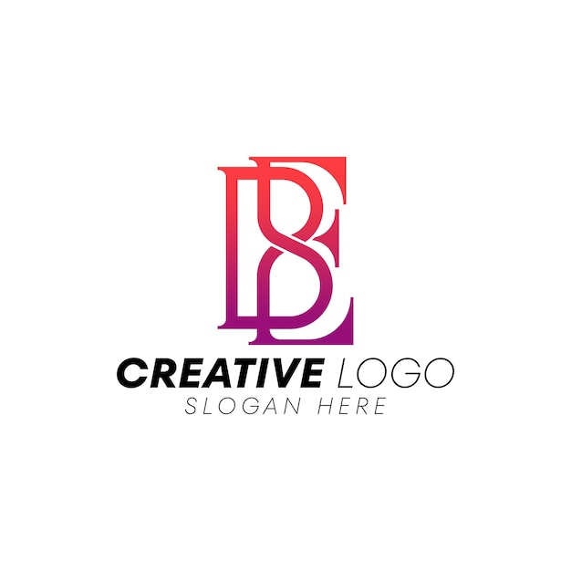 Logo vetorial de letras be com modelo de design de conceito gradiente colorido