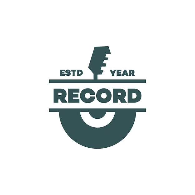 Logo vintage music studio recording vector design inspiration