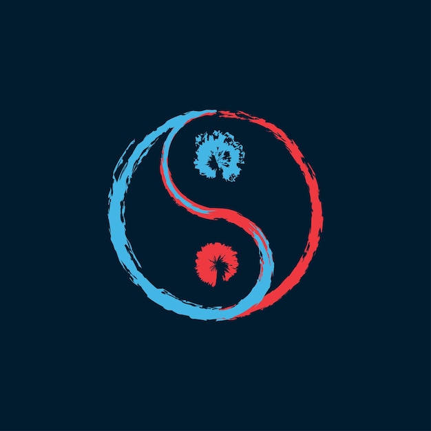 Logo yin yang fogo e gelo