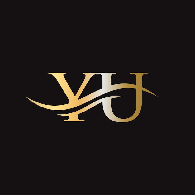 Vetor logo yu letra monograma design de logotipo yu design de logotipo de letra vu vetorial com moderno moderno