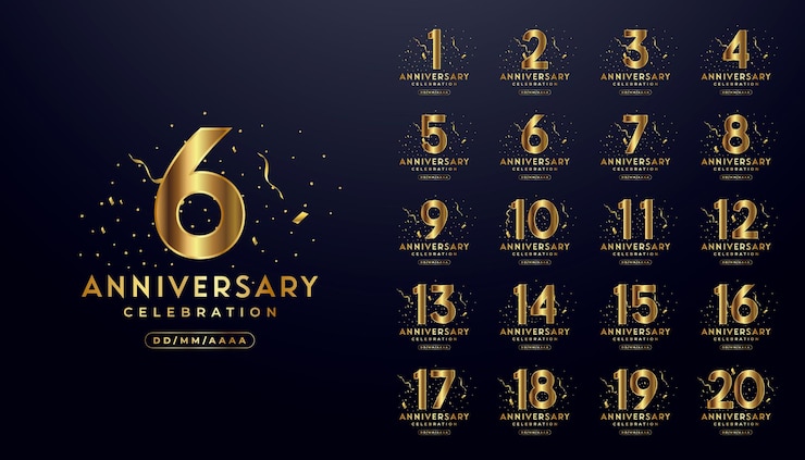 Vetor logos de celebração do aniversário