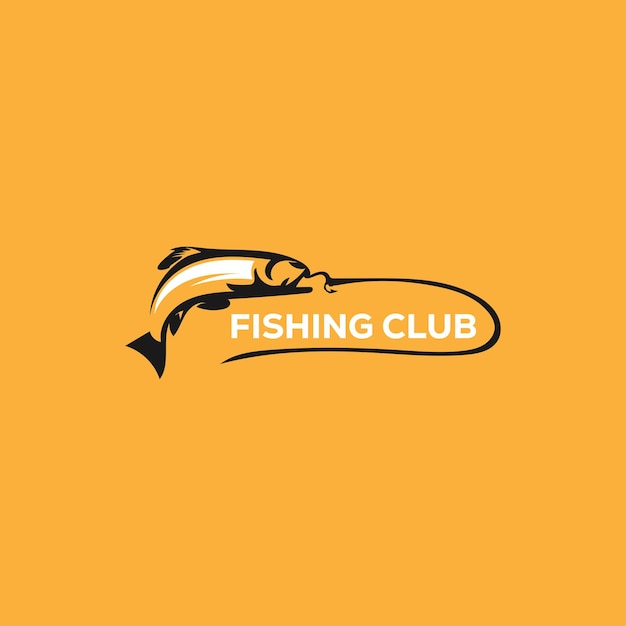 Logos de pesca vintage em design plano