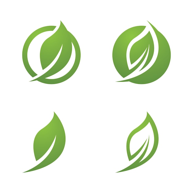 Logos do vetor de elemento de natureza ecologia de folhas de árvore verde