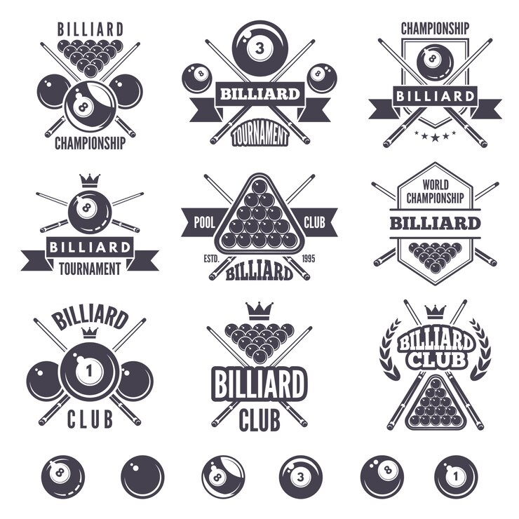 Vetor logos para clube de bilhar