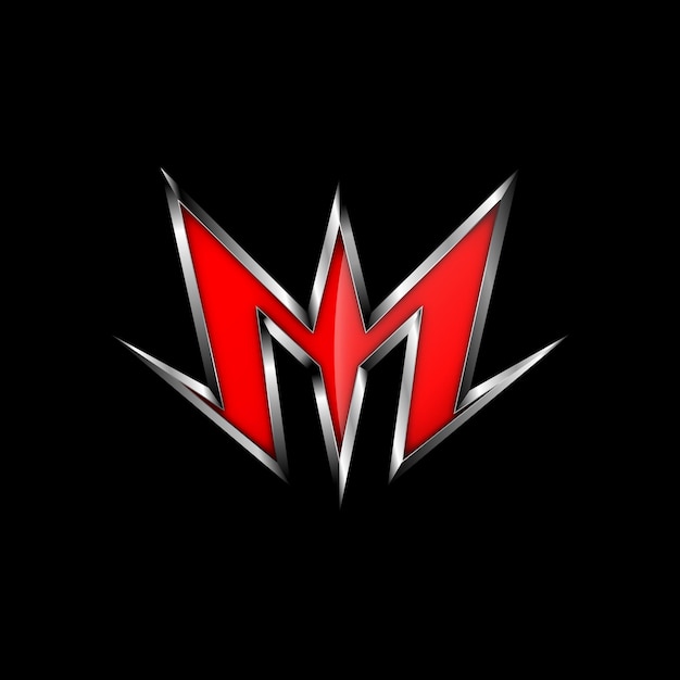 Logotipo 3D de metal com a letra M