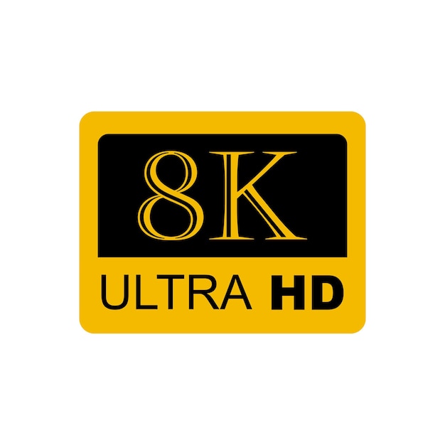 Logotipo 8K Ultra HD, ilustração vetorial de alta definição 8K EPS10