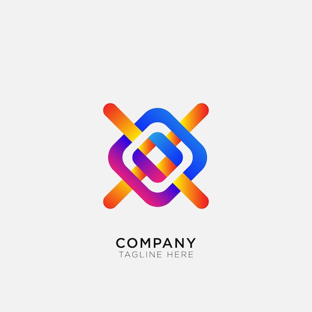 Logotipo abstrato com atraentes elementos quadrados