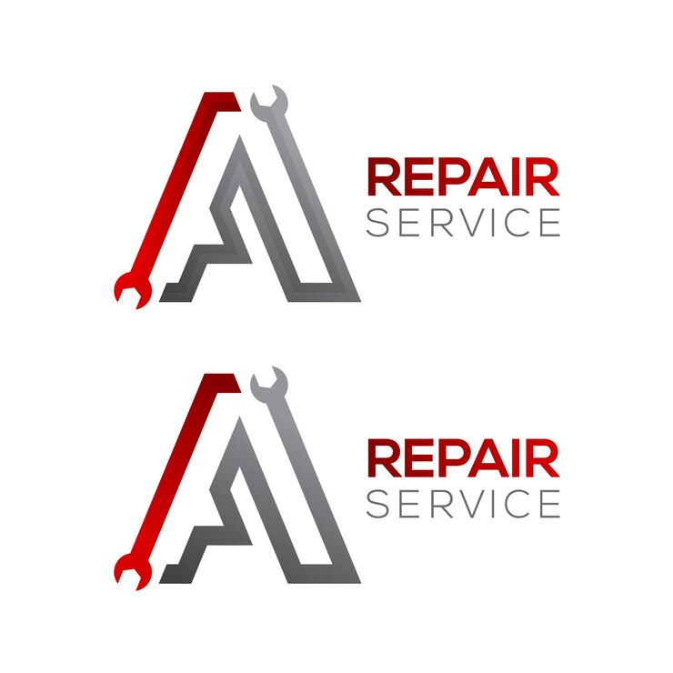 Vetor logotipo abstrato da letra a com conceito de chave inglesa para empresa de negócios de manutenção e serviço de reparo