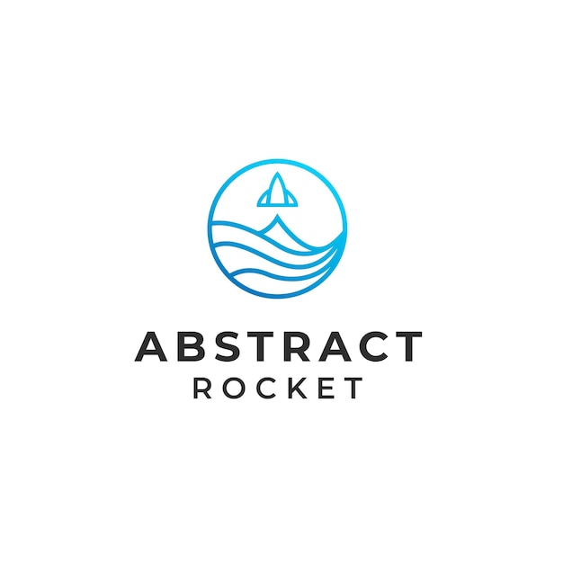 Logotipo abstrato do foguete monoline