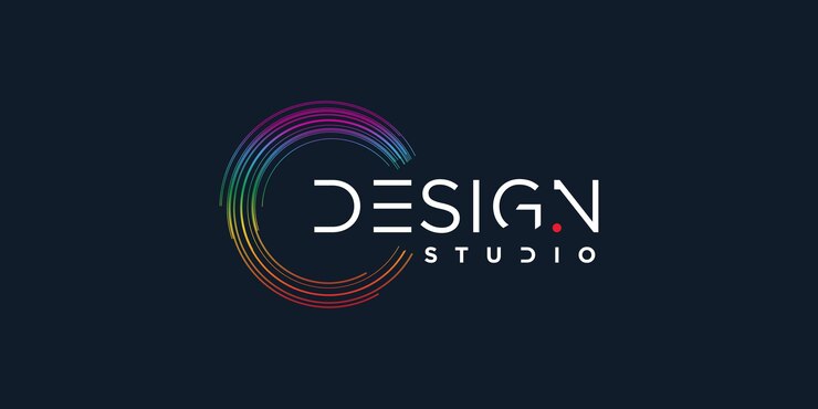 Vetor logotipo abstrato para design de estúdio com conceito moderno criativo