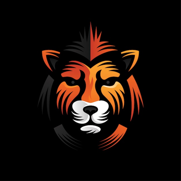 Vetor logotipo afiado do leão