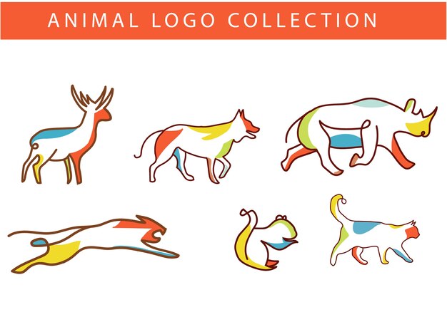 Vetor logotipo animal colorido