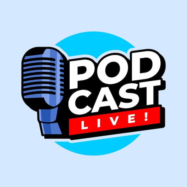 Vetor logotipo ao vivo do podcast