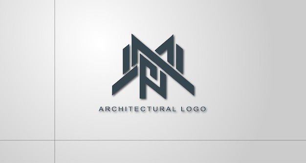 Logotipo arquitetônico vetorial gratuito design de estilo único com maquete