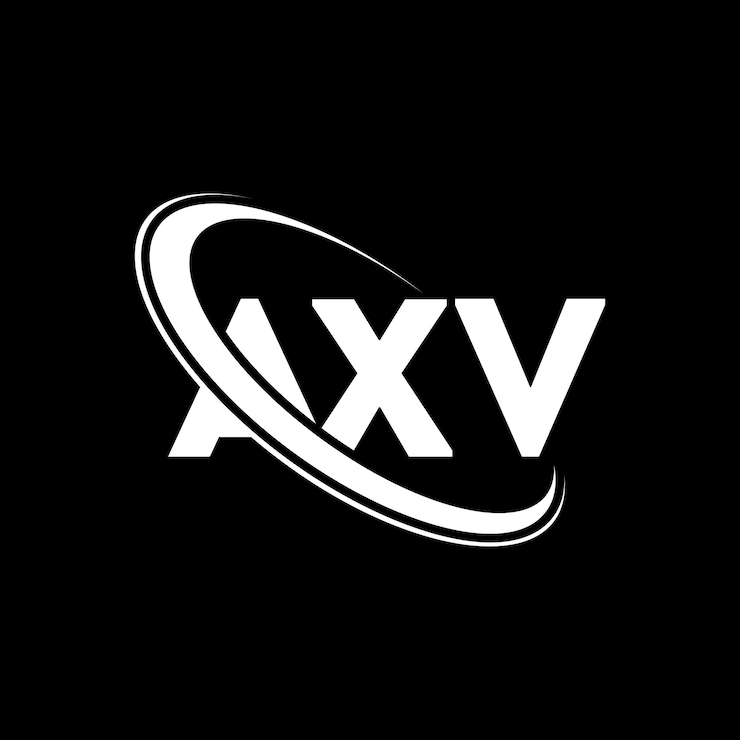 Vetor logotipo axv axv letra axv letra logotipo design iniciais axv logotipo ligado com círculo e maiúsculas monograma logotipo axv tipografia para negócios de tecnologia e marca imobiliária