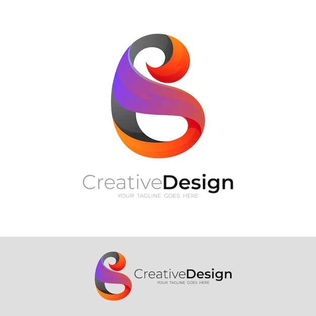 Logotipo b com vetor de design colorido