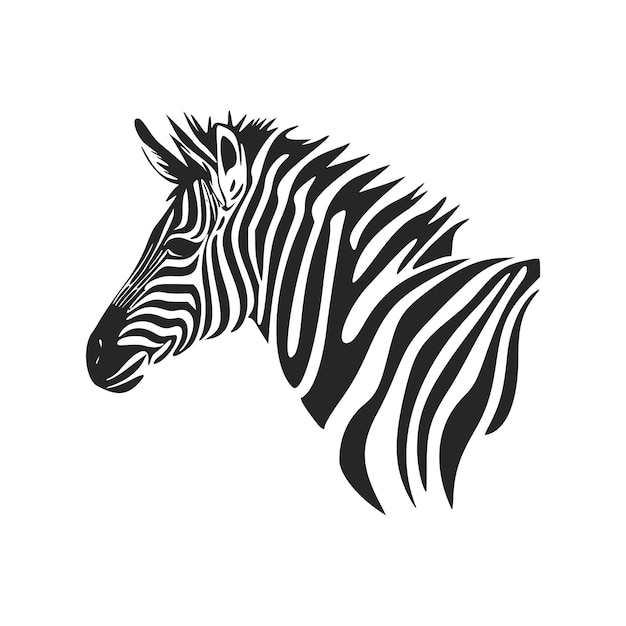 Logotipo básico preto e branco com zebra charmosa